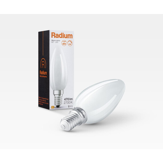 E14 4.8W 2700K Radium LED крушка Filament Матова Димируема 470lm B35 | Osvetlenieto.bg