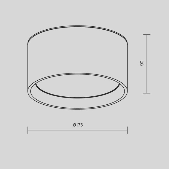 LED Луна за баня за открит монтаж Hydra C090CL-15W3K-B Maytoni 15W 3000K IP44 | Osvetlenieto.bg