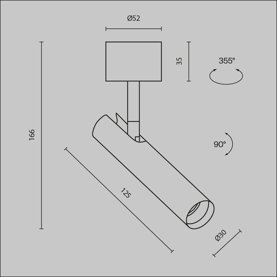 LED Спот Focus T C141CL-L125-6W3K-B Maytoni 6W 3000K | Osvetlenieto.bg