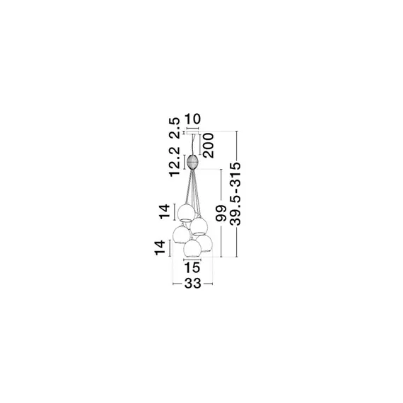 Полилей MELINE 9009163 NovaLuce 6xE14 | Osvetlenieto.bg
