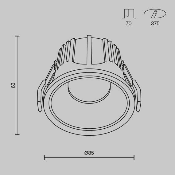 LED Луна за вграждане Alfa LED DL043-01-15W2.7K-RD-WB-DE Maytoni 15W 2700K | Osvetlenieto.bg