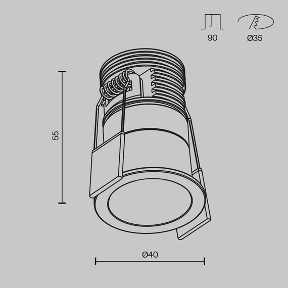 LED Луна за вграждане Minor DL089-5W3K-BW Maytoni 5W 3000K | Osvetlenieto.bg