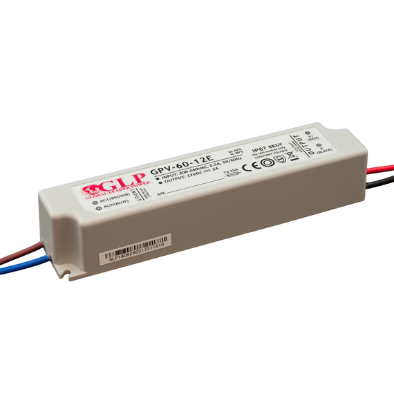 LED захранване 60W 12V GLP IP67 GPV-60-12 | Osvetlenieto.bg