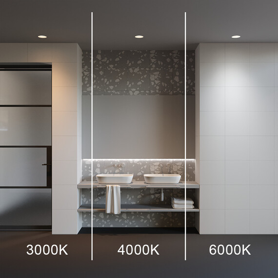 LED Луна за баня за вграждане Okno DL055-12W3-4-6K-W Maytoni 12W 3000K-4000K-6000K IP44 | Osvetlenieto.bg