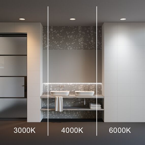 LED Луна за баня за вграждане Okno DL055-18W3-4-6K-W Maytoni 18W 3000K-4000K-6000K IP44 | Osvetlenieto.bg