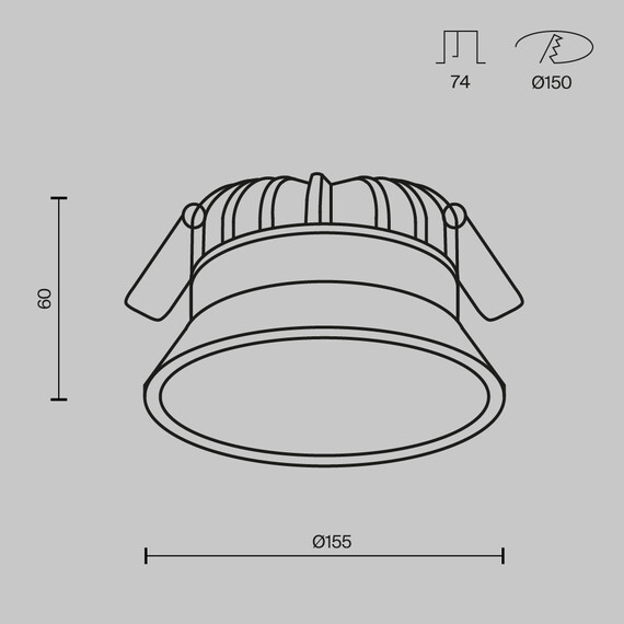 LED Луна за баня за вграждане Okno DL055-18W3-4-6K-W Maytoni 18W 3000K-4000K-6000K IP44 | Osvetlenieto.bg