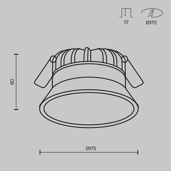 LED Луна за баня за вграждане Okno DL055-24W3-4-6K-W Maytoni 24W 3000K-4000K-6000K IP44 | Osvetlenieto.bg