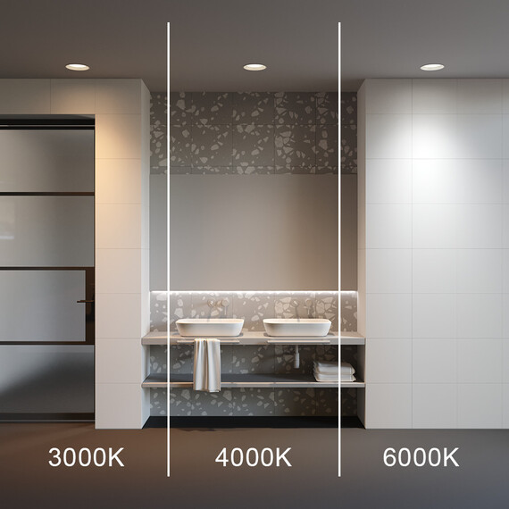 LED Луна за баня за вграждане Okno DL055-24W3-4-6K-W Maytoni 24W 3000K-4000K-6000K IP44 | Osvetlenieto.bg