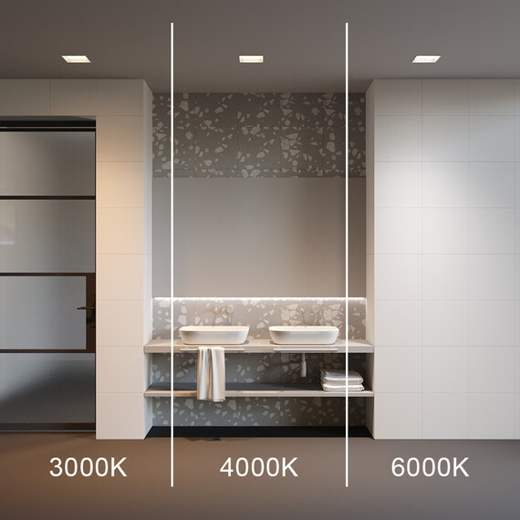 LED Луна за баня за вграждане Okno DL056-24W3-4-6K-W Maytoni 24W 3000K-4000K-6000K IP44 | Osvetlenieto.bg