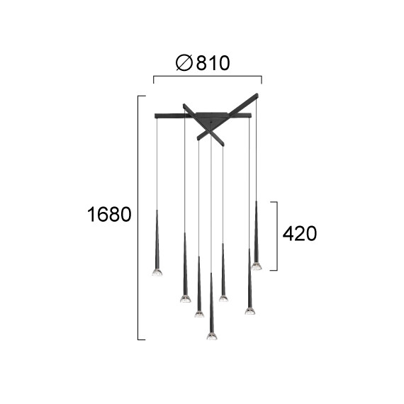 LED Полилей RINA 4325400 Viokef 44W 3000K | Osvetlenieto.bg