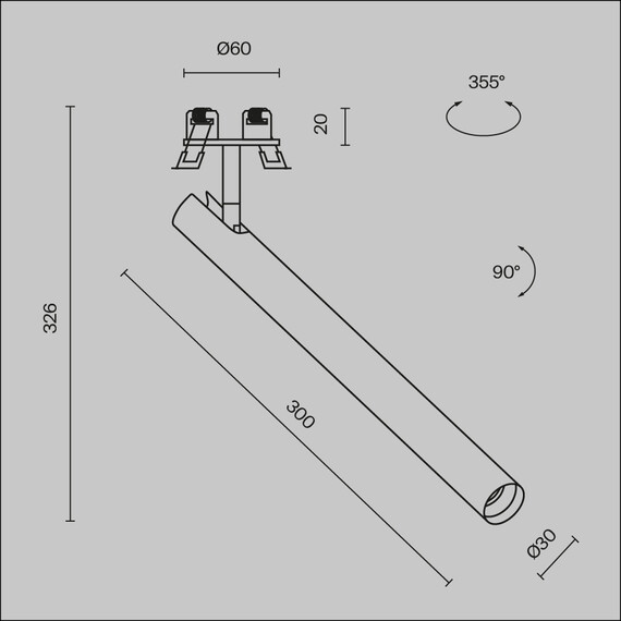 LED Спот за вграждане Focus T C141RS-L300-6W3K-B Maytoni 6W 3000K | Osvetlenieto.bg