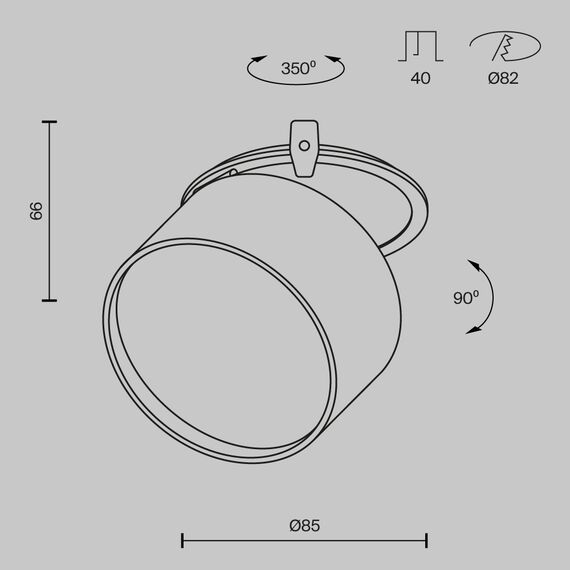 LED Спот за вграждане Onda DL024-12W-DTW-W Maytoni 12W 2200K-4000K IP20 | Osvetlenieto.bg