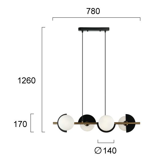 Полилей DARCY 4292100 Viokef 4xG9 | Osvetlenieto.bg