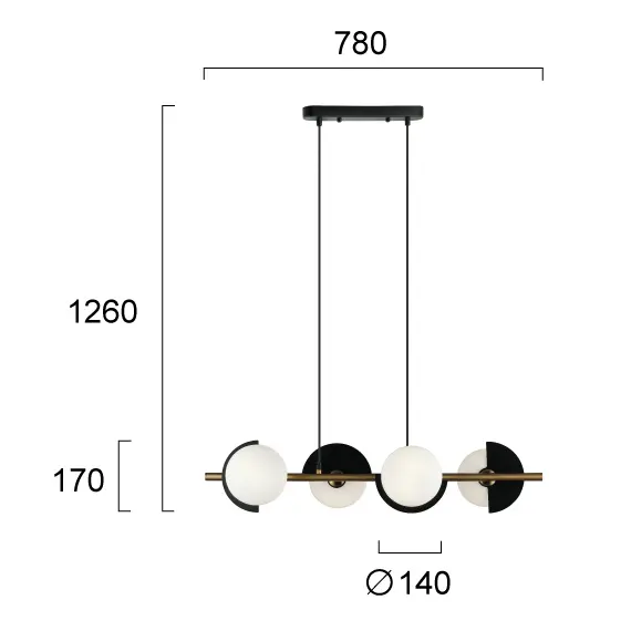 Полилей DARCY 4292100 Viokef 4xG9 | Osvetlenieto.bg