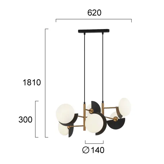 Полилей DARCY 4292200 Viokef 6xG9 | Osvetlenieto.bg