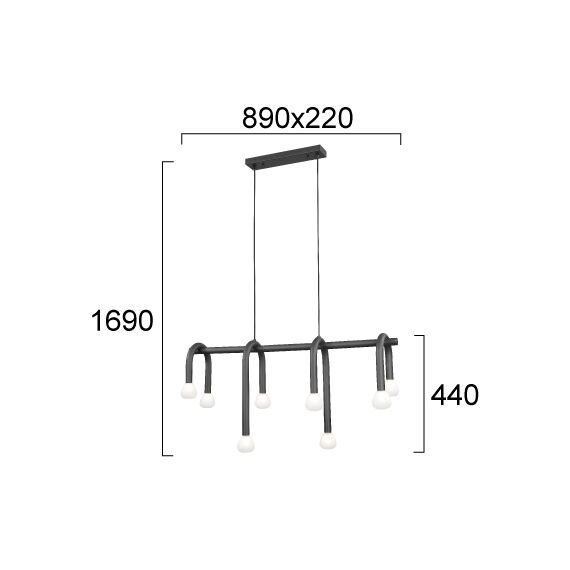 Полилей DELORI 4324700 Viokef 8xG9 | Osvetlenieto.bg