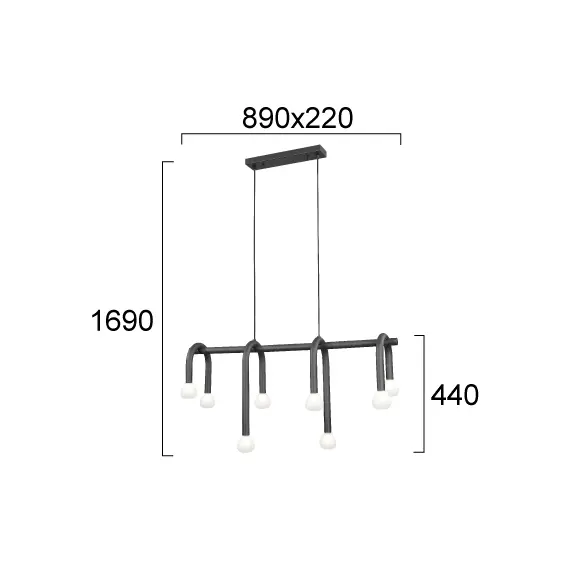 Полилей DELORI 4324700 Viokef 8xG9 | Osvetlenieto.bg