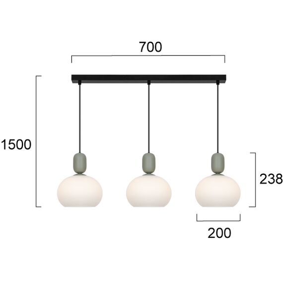 Полилей VALISIA 4328500 Viokef 3xE27 | Osvetlenieto.bg