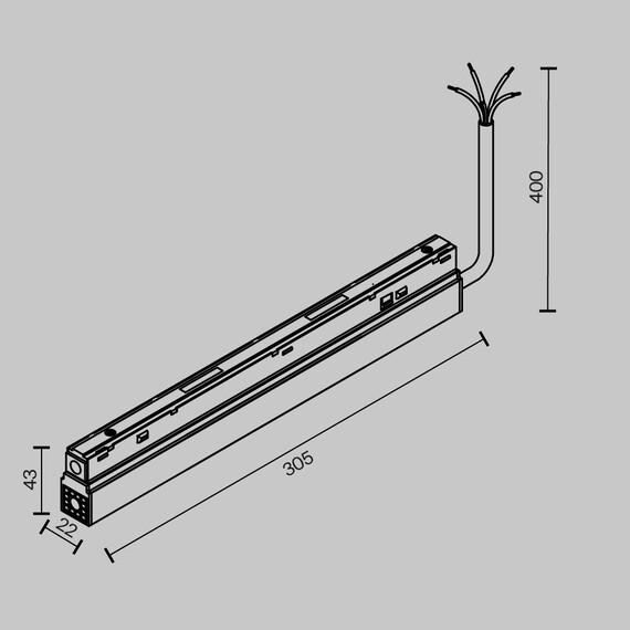 Захранващ конектор магнитна шина Exility TRA034DR-200W-DD-W-DE Maytoni | Osvetlenieto.bg