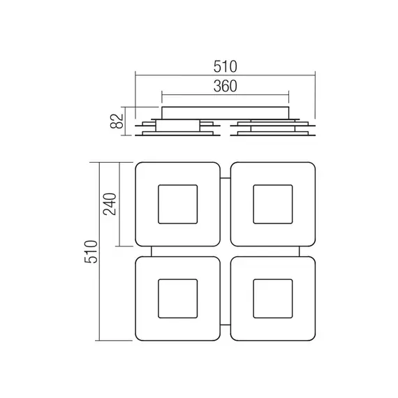 LED Плафон QUANT 05-1004 Smarter 47W CCT 3000K-4000K | Osvetlenieto.bg