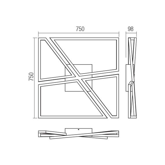 LED Плафон SLASH 01-3541 Smarter 50W CCT 3000K-4000K-6000K | Osvetlenieto.bg