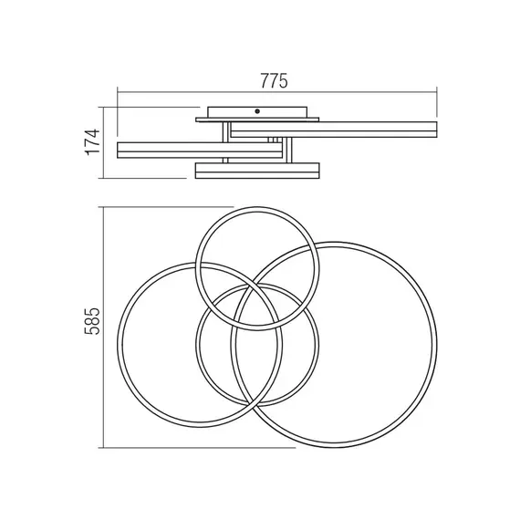 LED Плафон TARA 01-3995 Smarter 90W CCT 3000K-4000K-6000K | Osvetlenieto.bg