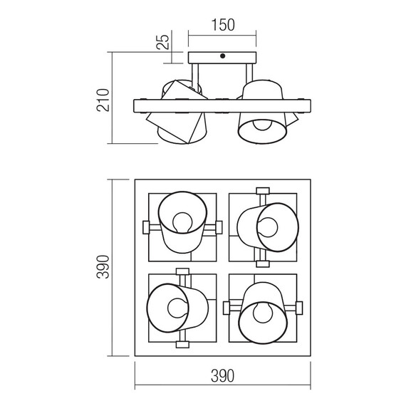 Плафон OAKER 01-3496 Smarter 4xE14 | Osvetlenieto.bg
