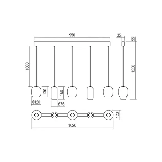 Полилей BOOM 01-3481 Smarter 5xGU10 | Osvetlenieto.bg