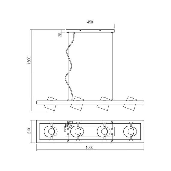 Полилей OAKER 01-3497 Smarter 4xE14 | Osvetlenieto.bg
