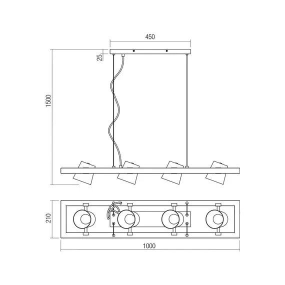 Полилей OAKER 01-3497 Smarter 4xE14 | Osvetlenieto.bg