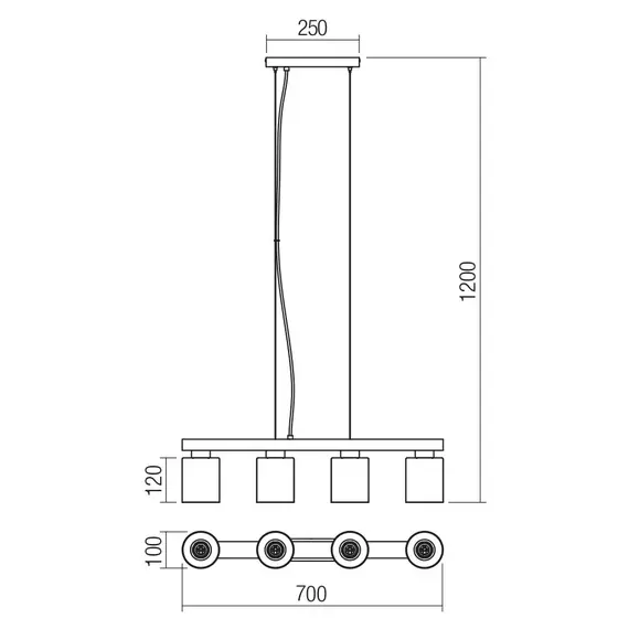 Полилей ROTIS 01-3986 Smarter 4xE27 | Osvetlenieto.bg