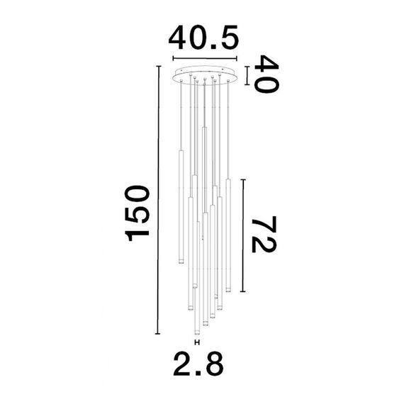 LED Полилей DANDIA 9540204 NovaLuce 61W 3000K Triac Dimmable | Osvetlenieto.bg