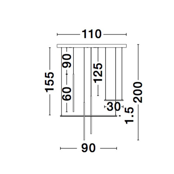 LED Полилей ELETTRA 9088105 NovaLuce 35W 3000K | Osvetlenieto.bg