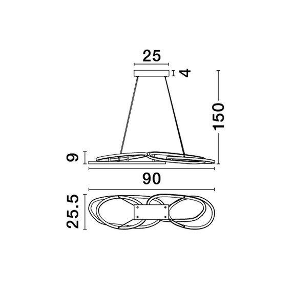LED Полилей NUDOS 9289085 NovaLuce 80W 3000K Triac Dimmable | Osvetlenieto.bg