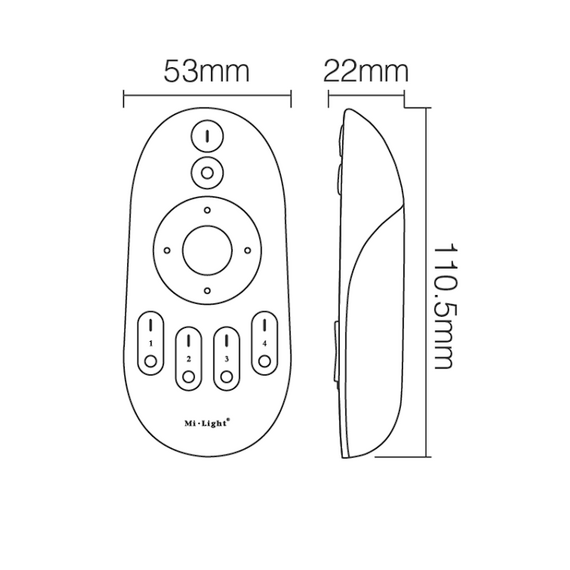 Дистанционно MiBoxer MONO/CCT 4-зони FUT007 2.4GHz | Osvetlenieto.bg