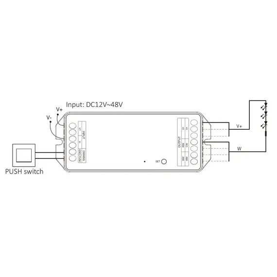 Мощен LED димер/контролер MiBoxer PR2 2в1 MONO/CCT 12-48V 20A 2.4GHz | Osvetlenieto.bg
