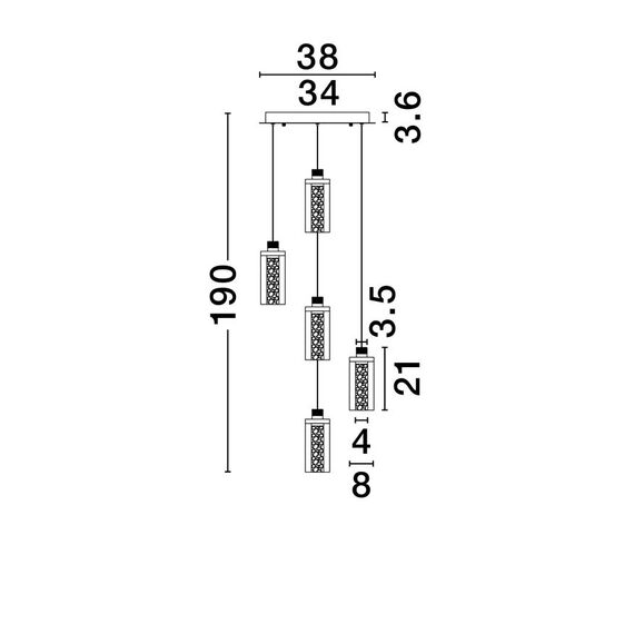 LED Полилей LUNE 9520011 NovaLuce 38W 3000K | Osvetlenieto.bg