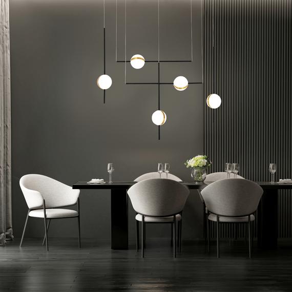 LED Полилей ZAMBELIS 2001 PENDANT LIGHT ALUMINIUM-METAL-ACRYLIC BLACK&GOLD 38W 3000K | Osvetlenieto.bg