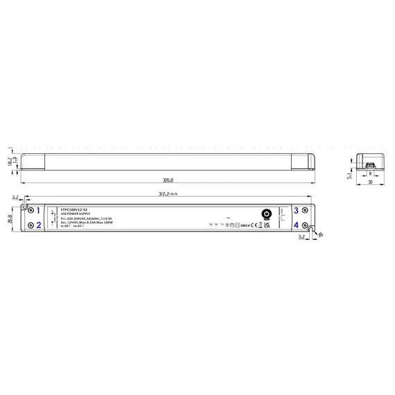 LED Захранване POS 100W 48V/2.1A CV  FTPC100V48-S2 | Osvetlenieto.bg