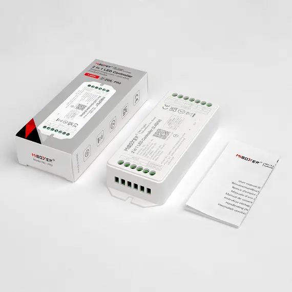 MiBoxer PR2 мощен LED димер/контролер 2в1 MONO/CCT 2.4GHz 12-48V 20A | Osvetlenieto.bg