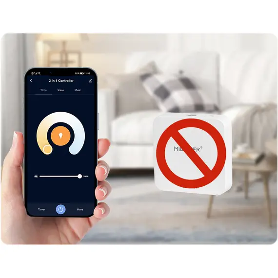 MiBoxer SW2 LED димер/контролер 2в1 MONO/CCT WiFi+2.4GHz 12-24V 12A | Osvetlenieto.bg