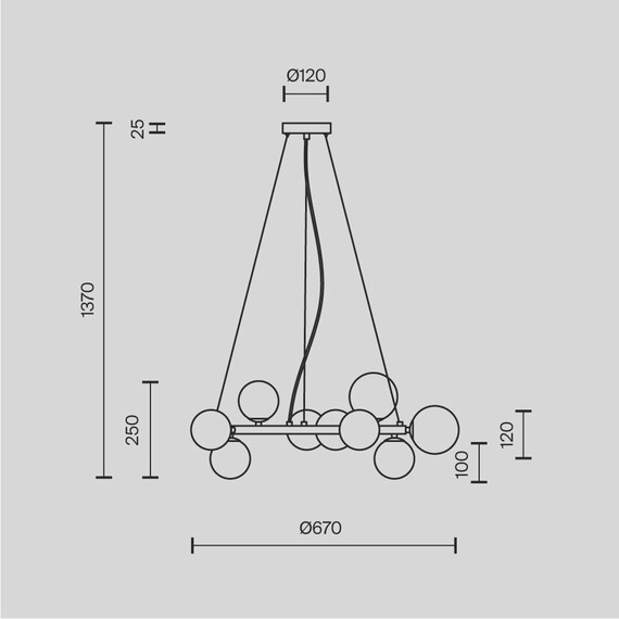 Полилей Dallas MOD545PL-11G Maytoni 11xG9 | Osvetlenieto.bg