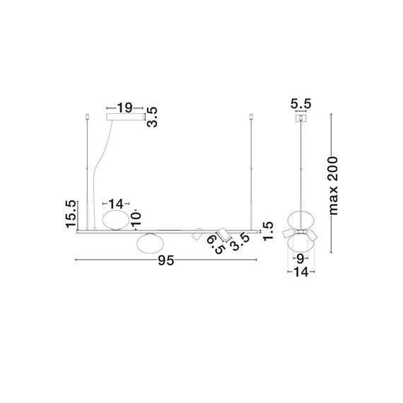 Полилей NOBLE 9002105 NovaLuce 2xG9+LED 10W 3000K | Osvetlenieto.bg