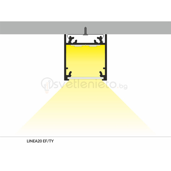 Черен LED профил LINEA20 EF/TY 2000 открит монтаж комплект | Osvetlenieto.bg