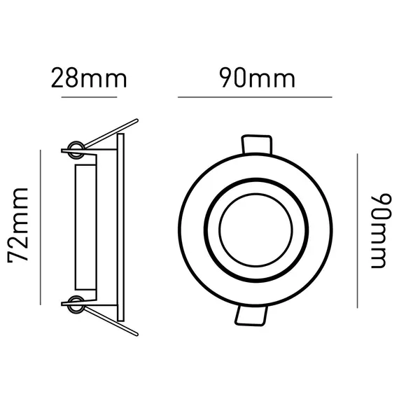 Черна кръгла луна за вграждане ROTONDO LD4SPTB01N 1xGU10 | Osvetlenieto.bg