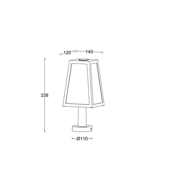 Градинска лампа FIA Lutec 1xE27 IP54 7290901012 | Osvetlenieto.bg