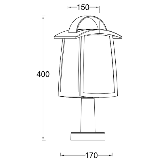 Градинска лампа KELSEY Lutec 1xE27 IP44 7273604012 | Osvetlenieto.bg