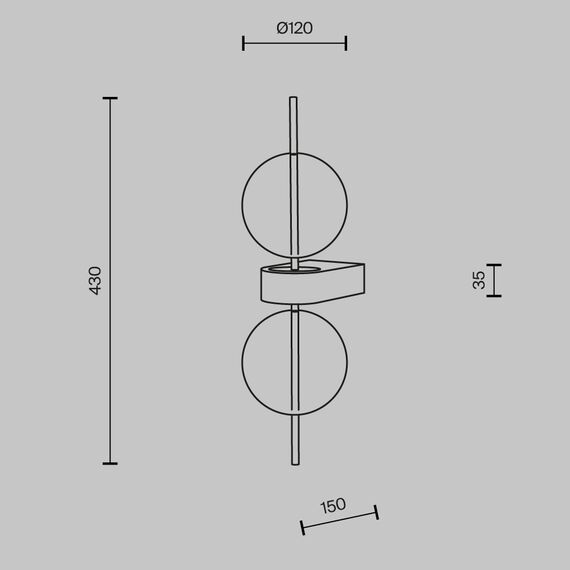 LED Аплик Double Moon MOD478WL-L8B3K Maytoni 8W 3000K | Osvetlenieto.bg