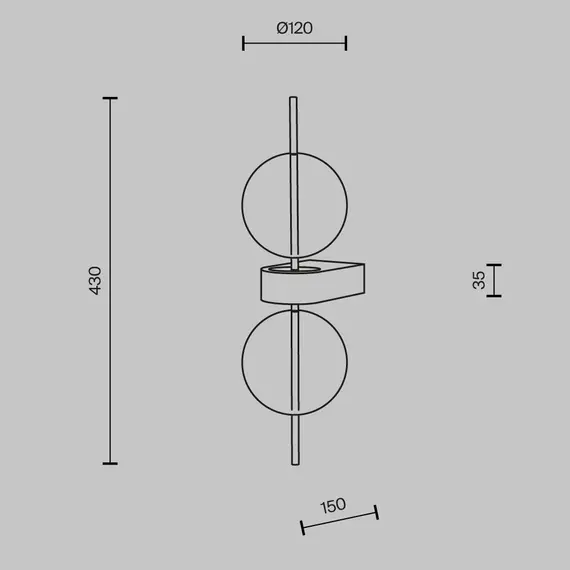 LED Аплик Double Moon MOD478WL-L8B3K Maytoni 8W 3000K | Osvetlenieto.bg