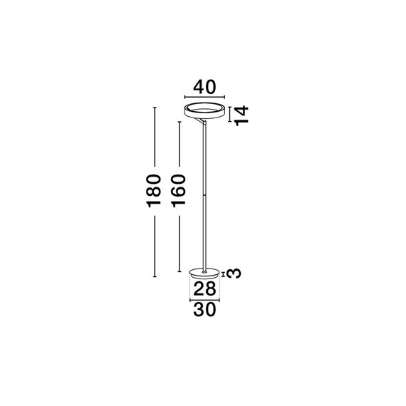 LED Лампион ADALIZ 9695128 NovaLuce 38W 3000K Touch Dimmable | Osvetlenieto.bg